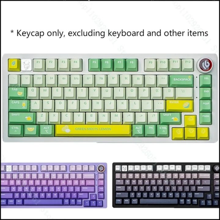 Leobog Hi75 Mechanical Keyboard Kit 81 Key Caps Pbt Thermal Sublimation Gradient Original Height Game Keyboard Caps Accessories