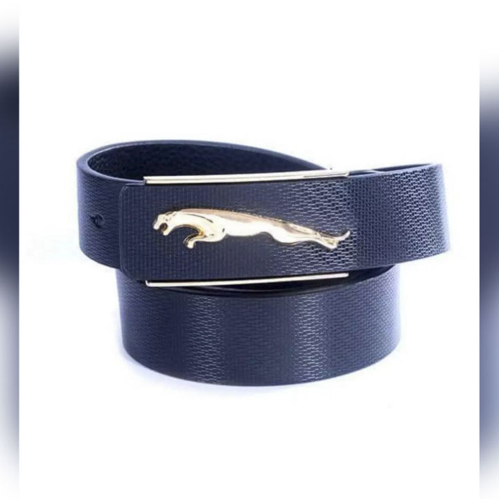 Luxury brands black pu.leather belt