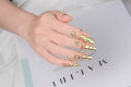 Wholesale Creative Jewelry Ring Rhinestone Nail Ring Adjustable Finger Nail Ring For Women.