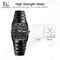 LouisWill Watch For Men Men's Square Watch Diamond Inlaid Double Calendar Watch Waterproof Quartz Watch Steel Band Watch With Calendar Quartz Watch Fashion Men Watches. 