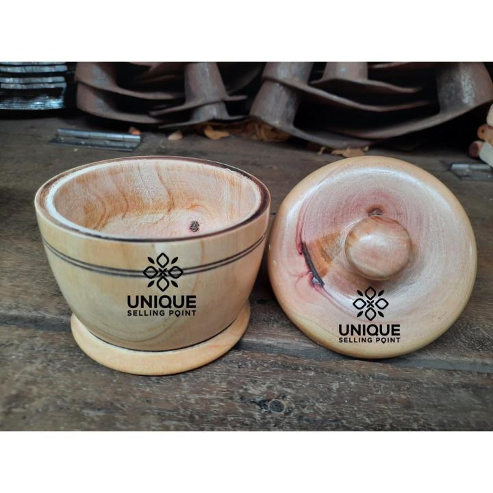 Wooden Powder Case Box Premium High-Quality 1Pcs