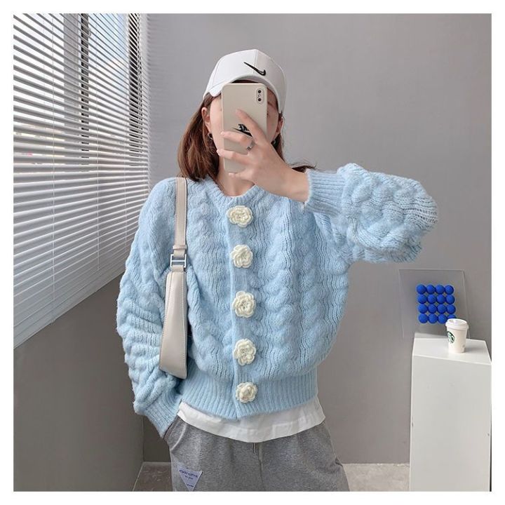 55%20Fashion%20Exquisite%20Flowers%20Sweater%20Coat%20Women's%20Knitted%20Cardigan%20Autumn%20and%20Winter%20New%20Korean%20Style%20Candy%20Color%20Short%20Fairy%20Top%20-%20Image%207