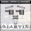 120 Pieces Metal Zipper Head Slider,4 Sizes Zipper Bottom Sliders Retainer Insertion Pin,Zipper Stopper Repair Tool Kit.