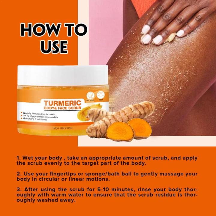 Turmeric%20Scrub%20Skin%20Lightening%20Exfoliator%20Face%20and%20Body%20Scrub%205.29oz%20Deep%20Cleansing%20Moisturizing%20Bikini%20scrub%20for%20Dark%20Inner%20-%20Image%202