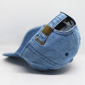 Sky Blue Distressed Ripped Denim Wash Cap/ Hat Premium.