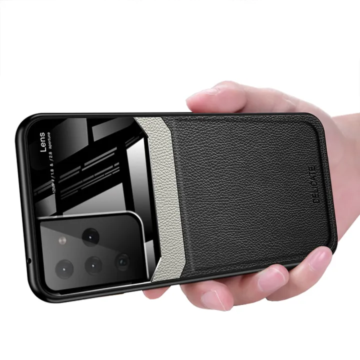 Case%20for%20Samsung%20Galaxy%20S21%20ultra%205G%20leather%20mirror%20tempered%20glass%20shockproof%20phone%20back%20cover%20-%20Image%205