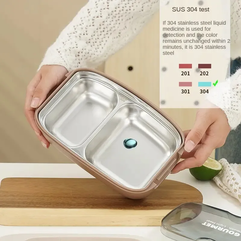 Lot De 4 Boîtes à Bento Réutilisables Sans BPA Pour Enfants Et Adultes, 3 Compartiments Avec