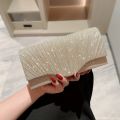 Ladies Glitter Silver Clutch Bag Envelope Evening Bag Fashion Elegant Long Purse Women Chain Shoulder Bags Wedding Party Handbag. 
