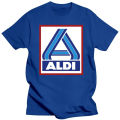 Aldi T shirt logo store Aldi supermarket redneck Cadi car park Products food purchase. 