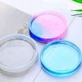 NANLIY- 4 Pack Round Silicone Coaster Molds,Clear Epoxy Molds for Casting with Resin,Concrete,Cement and Polymer Clay.