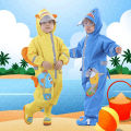 1pcs Children Raincoat Kids Boys Girls Waterproof Jumpsuit Hooded One-Piece Cartoon aby Rainwear And Pants For Girls Boys Poncho.