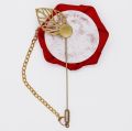 Flower Golden Leaf Tassel Brooch Pin Suit Lapel Wedding Party Brooches For Men's Suit Shirt Accessories.