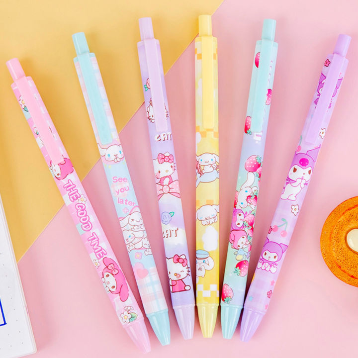 1/5/10pcs Random Sanrio Press Neutral Pen Cartoon Bulk Kawaii Students School Stationery Office Supplies