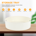 Rotating Tray Turntable Kitchen Storage Containers for Spice Jar Food Snack Tray Non Slip Dried Storage Plate, White. 