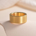 10mm Titanium Steel Wide Ring Brushed Large Ring for Men Matte Gold/Black/Silver Color Stainless Steel Rings Male Jewelry. 