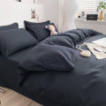 Factory wholesale solid color four-piece set simple washed sanded duvet cover ins wind quilt cover dormitory summer bedding 3. 
