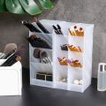 Desk Manager Pen Storage Rack Multi-Compartment Pen Holder Storage Box Stationery Solid Color Translucent for Office.