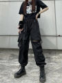 Techwear Cargo Pants Womens Hollow Out Joggers Goth Emo Oversize Pocket Female Casual Teens Hippie Punk Harem Harajuku Trousers.