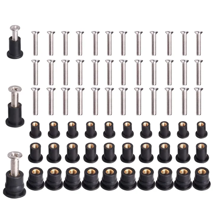 36%20Pairs%20/M5/M6%20Rubber%20Well%20Nuts%20With%20Stainless%20Steel%20Screw%20Kayak%20Brass%20Copper%20Bolts%20Well%20Nut%20Set%20Kit%20-%20Image%204