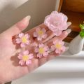 5-10 PCS Japanese Sweet Cherry Blossom Hair Clip Princess Hair Knitting Headwear Lovely Flower Hairpin. 