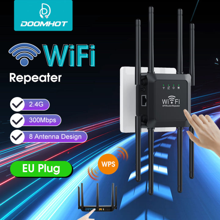 Doomhot Range Extender 2.4Ghz/5Ghz- 300/1200Mbps High Speed For Home Or Office Use Compact Convenient Efficient