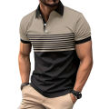 Men Summer New Fashion Short Sleeve Sport Lapel Casual Button Polo Shirt ..