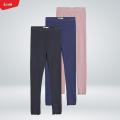 Girls Cotton Ribbed Lettuce Cuff Full-Length Leggings From Levin.
