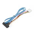 7 Pin SATA Serial ATA to SAS 29 Pin & 4 Pin Cable Male Connector Adapter-Blue. 