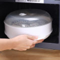 Round Single/Double Tier Microwave Food Steamer Kitchen Veggies Fish Cookware. 
