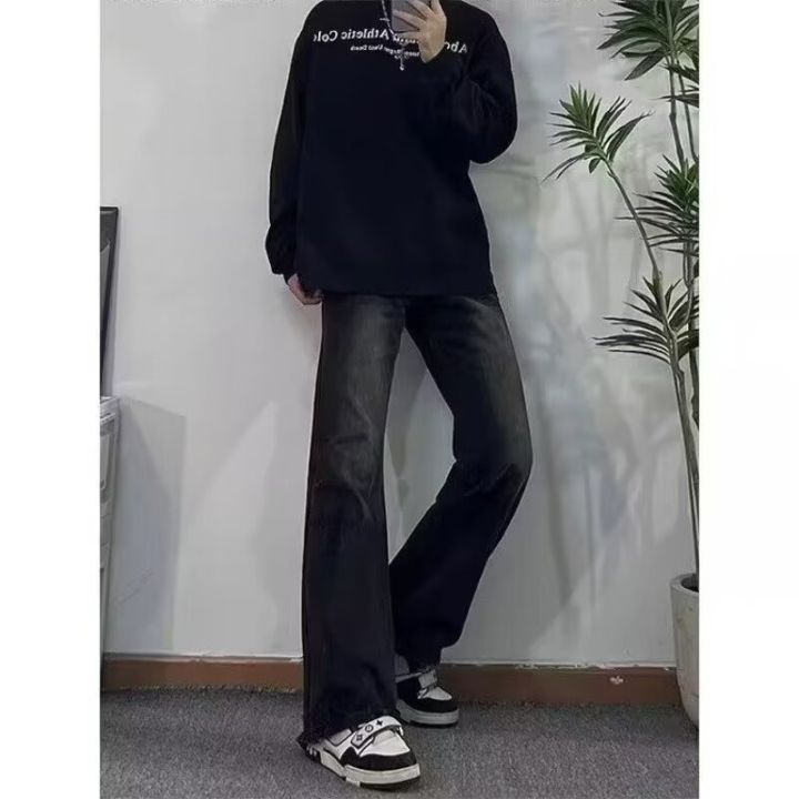 Black%20bootcut%20jeans,%20men's%20spring%20and%20summer%20loose%20straight-leg%20handsome%20high-end%20pants,%20American%20high%20street%20trend%20trousers%20-%20Image%202
