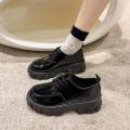 Hot Classic Black Platform Oxford Shoes Women Loafers Summer Autumn Casual Lace Up Flats Ladies Punk Gothic Leather Chunky Shoes Moonlight Shines. 