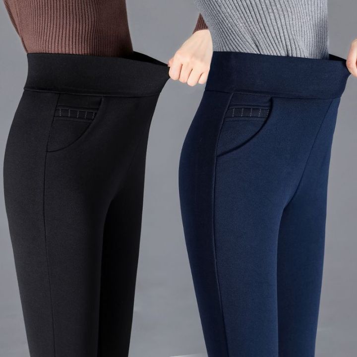 Spring%20and%20Autumn%20New%20Black%20plus%20Size%20Outer%20Wear%20Leggings%20Women's%20Thin%20Mom%20Pants%20High%20Waist%20Casual%20Stretch%20Slimming%20Pants%20-%20Image%205