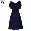 Womail dresses Women Formal Wedding Bridesmaid High-waist Party Ball Prom Gown One-shoulder chiffon Dress June6. 