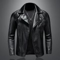 High Quality Leather Jacket Men Fashion Motorcycle Outerwear Mens Turn Down Collar Bomber Leather Suede Moto Biker Jackets Man.