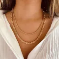 e-Manco 3/4MM 316L Rope Chain Necklace Stainless Steel Never Fade Waterproof Choker Men Women Jewelry Gold Color Chains Gif. 