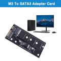 M2 To SATA3 Adapter Card High Efficiency SATA M.2 SSD Convert Adapter Card NVME SSD Upgraded SATA 6 Gbps NGFF Adapter. 