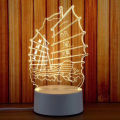 【Lejia】3D Horse/Boat/Tower Color Changing LED Night Desk Bedside Lamp. 