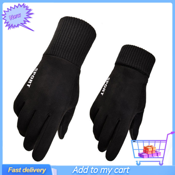 1%20Pair%20Unisex%20Gloves%20Full%20Finger%20Touch%20Screen%20Men%20Women%20Warm%20Ribbed%20Cuff%20Gloves%20for%20Riding%20-%20Image%202