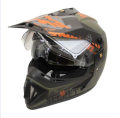 Vega Off Road Secret Full Face Helmet (Dull Black and Green, L). 