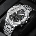 BINBOND New Waterproof Quartz Men's Radium Hand Watch with Luxury Stainless Steel Strap of Butterfly Clasp.