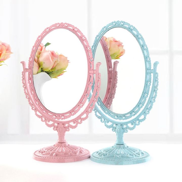 360%20degree%20Rotation%20Removable%20Straw%20Shell%20Double-Sided%20Princess%20Mirror%20Makeup%20Mressing%20Mirror%20With%20MultiColor%20-%20Image%203