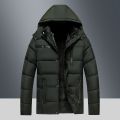Winter Jacket Men Parka Lined Thicken Warm Outdoor Jacket Windproof Men Fashion Clothing Army Green Puffer Jacket With Hood. 