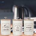 3x Tea Coffee Sugar Canisters Set with Lid Kitchen Storage Jar Food Container. 
