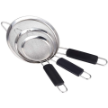 3pcs Stainless Steel Fine Mesh Strainer Colander Spoon Frying Scoop Kitchen Utensil. 