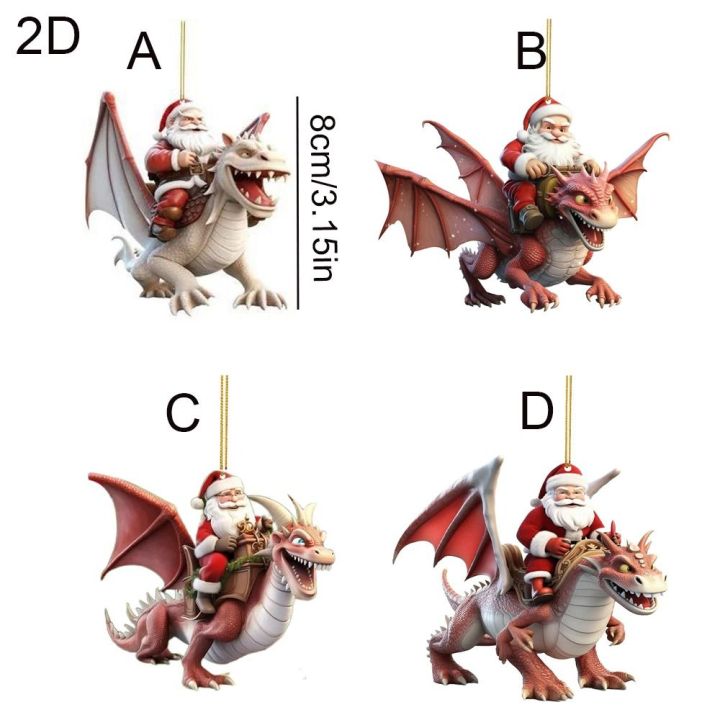 Dinosaur%20Merry%20Christmas%20Decoration%202D%20Xmas%20Flying%20Dragon%20Decoration%20Cartoon%20Dinosaur/Santa%20Claus%20Christmas%20Santa%20Claus%20Ornament%20Acrylic%20Hanging%20Christmas%20Tree%20Dinosaur%20Pendant%20New%20Year%20-%20Image%202