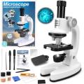Kids Microscope Toy for Kids, Science Microscope for Kids Beginners Scientific Experience LED Microscope with Microscope Blades Set, Colored Filters, Phone Holder. 