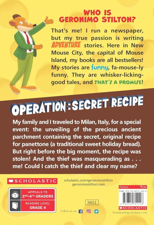 Geronimo%20Stilton%20#66:%20Operation:%20Secret%20Recipe%20(PB)%20STILTON%20GERONIMO%20Paperback%20-%20Image%206
