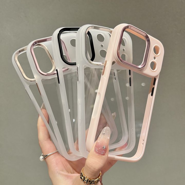 HOCE%20Transparent%20Phone%20Cases%20For%20iPhone%2011%2012%2013%2014%2015%2016%2017%20Pro%20Max%2014%2015%2016%20Plus%2017%20Air%20Case%20Plating%20Camera%20Frame%20Soft%20Bumper%20Clear%20Hard%20Back%20Cover%20-%20Image%202