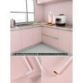 Self-adhesive Wallpaper Waterproof Pvc With Glue Plain Wall Stickers Solid Color Renovation Background Sticker For Home Bedroom Living Room Pink Color (60x150CM).
