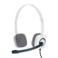 Logitech H150 Wired Headset, Stereo Headphones with Rotating Noise-Cancelling Microphone, Dual 3.5 mm Audio Jack, In-Line Controls, PC/Laptop - White.